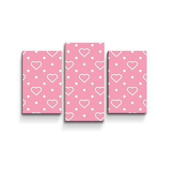Obraz - 3-dílný Srdce a tečky: 75x50 cm