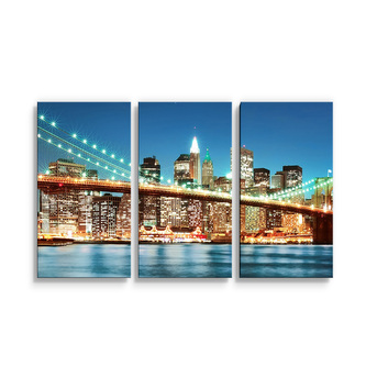 Obraz - 3-dílný Rozsvícený most 2: 120x80 cm