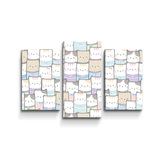 Obraz - 3-dílný Kreslená koťátka: 75x50 cm