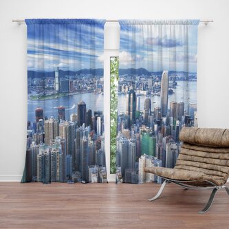 Závěs Město s mrakodrapy: 2ks 140x250cm Závěs Město s mrakodrapy: 2ks 140x250cm