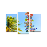 Obraz - 3-dílný Ukazatele měst: 75x50 cm