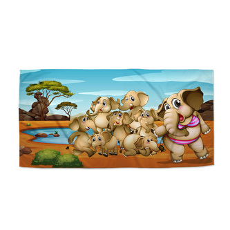 Ručník Sloni: 50x100 cm