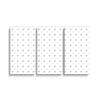 Obraz - 3-dílný Srdíčka na bílé: 120x80 cm