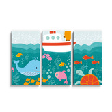 Obraz - 3-dílný Mořský svět: 120x80 cm