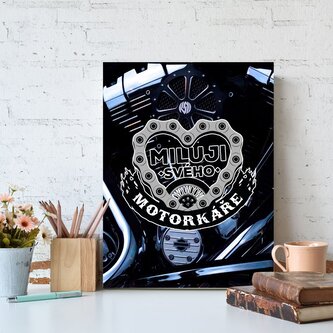 Dárková cedulka Miluji svého motorkáře: 30x40 cm
