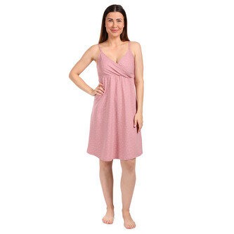 Moniel kojící a těhotenská košilka/šaty na ramínka Dots růžová S