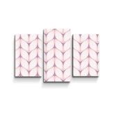 Obraz - 3-dílný Bledě růžové pletení: 75x50 cm