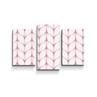 Obraz - 3-dílný Bledě růžové pletení: 75x50 cm