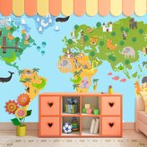 Tapeta Zvířecí mapa světa: 336x220 cm