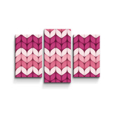 Obraz - 3-dílný Střídajíci růžové pletení: 75x50 cm