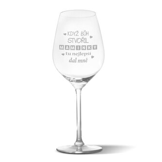 Sklenička na víno Když Bůh stvořil maminky: 49 cl