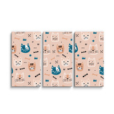 Obraz - 3-dílný Barevné kočičky: 120x80 cm