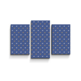 Obraz - 3-dílný Srdíčka na modré: 75x50 cm