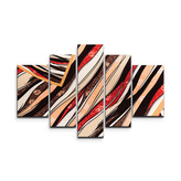 Obraz - 5-dílný Pruhovaný motiv: 125x90 cm