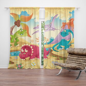 Závěs Dinosauři 5: 2ks 140x250cm Závěs Dinosauři 5: 2ks 140x250cm