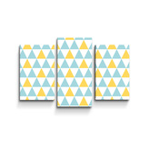 Obraz - 3-dílný Dvoubarevné trojúhelníky: 75x50 cm
