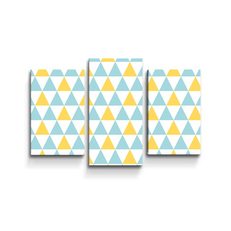 Obraz - 3-dílný Dvoubarevné trojúhelníky: 75x50 cm