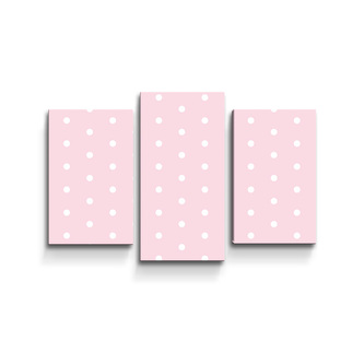 Obraz - 3-dílný Bílé puntíky na růžové: 75x50 cm