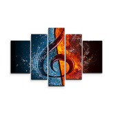 Obraz - 5-dílný Ohnivý klíč: 125x90 cm