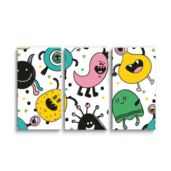 Obraz - 3-dílný Příšerky: 120x80 cm