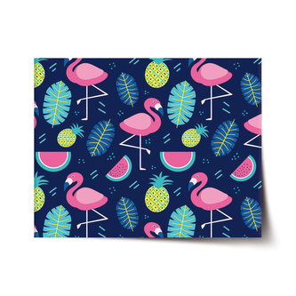 Plakát Růžoví plameňáci: 120x80 cm