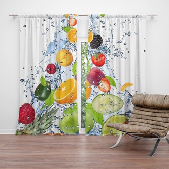 Závěs Ovoce: 2ks 140x250cm