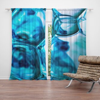 Závěs Modré bubliny: 2ks 140x250cm