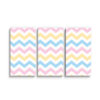 Obraz - 3-dílný Tříbarevné klikyháky: 120x80 cm