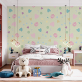 Tapeta Srdíčka a spirály: 336x220 cm