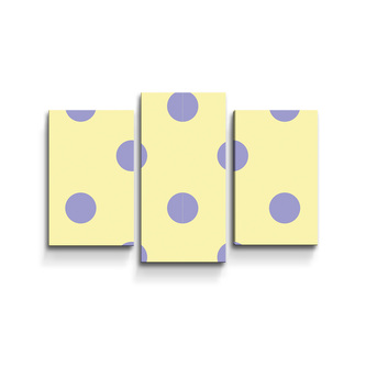 Obraz - 3-dílný Fialové tečky : 75x50 cm