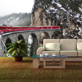 Tapeta Vlak na mostě 2: 208x125 cm