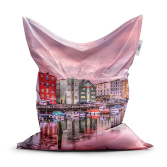 Sedací vak Barevné domky na pobřeží: 150x100 cm Sedací vak Barevné domky na pobřeží: 150x100 cm
