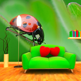 Tapeta Beruška na listě: 125x75 cm