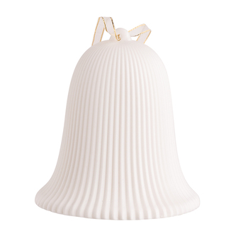 ZÁVĚSNÁ DEKORACE PORCELÁNOVÝ ZVONEK S LED OSVĚTLENÍM 11X11X12CM