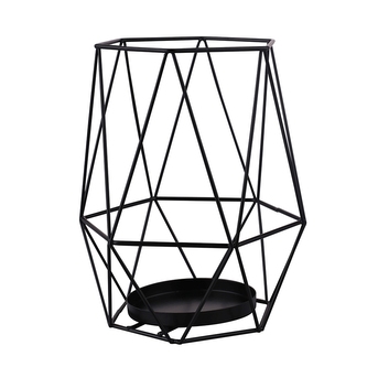 SVÍČNÍK KOVANÝ 15X15X18CM ČERNÝ