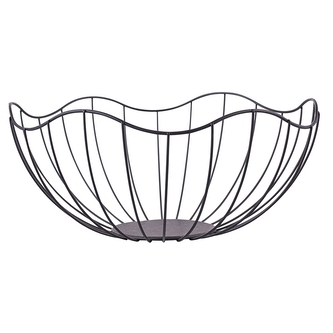 KOŠÍK METALOVÝ S KVĚTINOVÝM VZOREM 28X12CM ČERNÝ