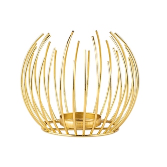 SVÍČNÍK KOVANÝ 14X12CM ZLATÝ