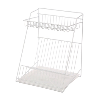 OSUŠKA NA NÁDOBÍ 2-POLOŽKOVÁ 30CM BÍLÁ S PODLOŽKOU