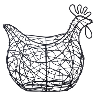 KOVOVÝ KOŠÍK SLEPIČKA 23X15X21.5CM ČERNÝ