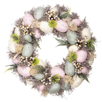 VELIKONOČNÍ VĚNEC PASTELOVÝ 30X8CM