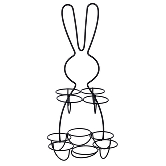 KOVOVÝ STOJAN NA VAJÍČKA ZAJÍC 16.5X15X31.5CM ČERNÝ