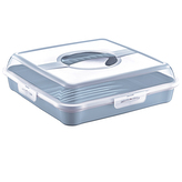 KOLÁČOVÝ KONTEJNER NA PARTY 34.5X34.5X10.5CM NORDIC BLUE (10664)