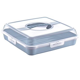KOLÁČOVÝ KONTEJNER NA PARTY 34.5X34.5X10.5CM NORDIC BLUE (10664)