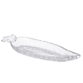SKLENĚNÝ SERVÍROVACÍ TALÍŘ MRKEV 16.5X8X3.5CM
