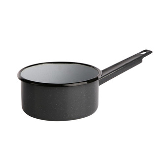 RENDLÍK S DLOUHOU RUKOJETÍ 14CM SMALTOVANÝ ŠEDÝ TEČKOVANÝ