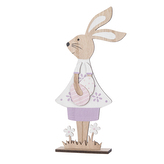 DŘEVĚNÁ FIGURKA ZAJÍC S VAJÍČKY 12X4X24.5CM