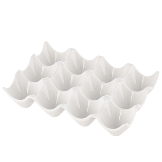 TÁCEK NA 12 VAJEC 18X12.5X3.5CM KRÉMOVÝ PORCELÁN