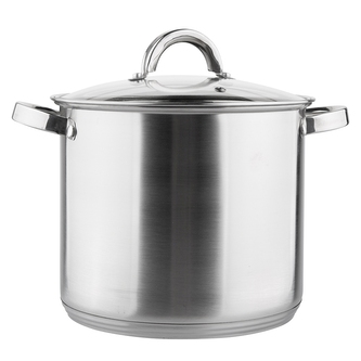 FABIO VYSOKÝ NEREZOVÝ HRNEC 22CM 7.0L SE SKLENĚNOU POKLIČKOU