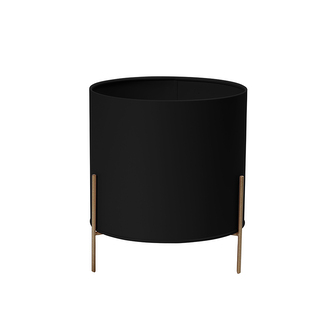 ČERNÁ KORUNKA O PRŮMĚRU 17CM A VÝŠCE 10CM NA ZLATÉM STOJANU