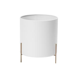 BÍLÁ KORUNKA O PRŮMĚRU 20CM A VÝŠCE 10CM NA ZLATÉM STOJANU